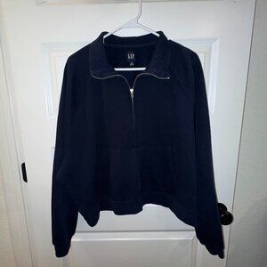 XL Gap Quarter Zip Cropped Navy Sweatshirt